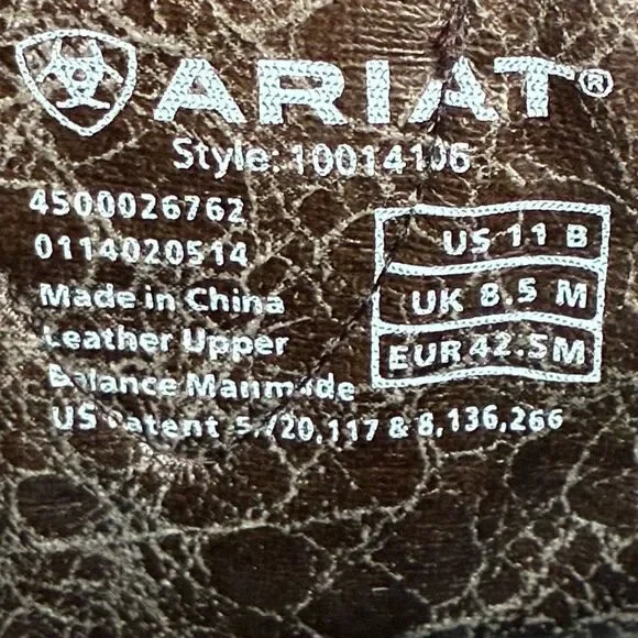 Ariat Meadow Western Ankle Boots Womens 11B Brown Leather Aztec Ankle Boots EUC - Picture 14 of 15